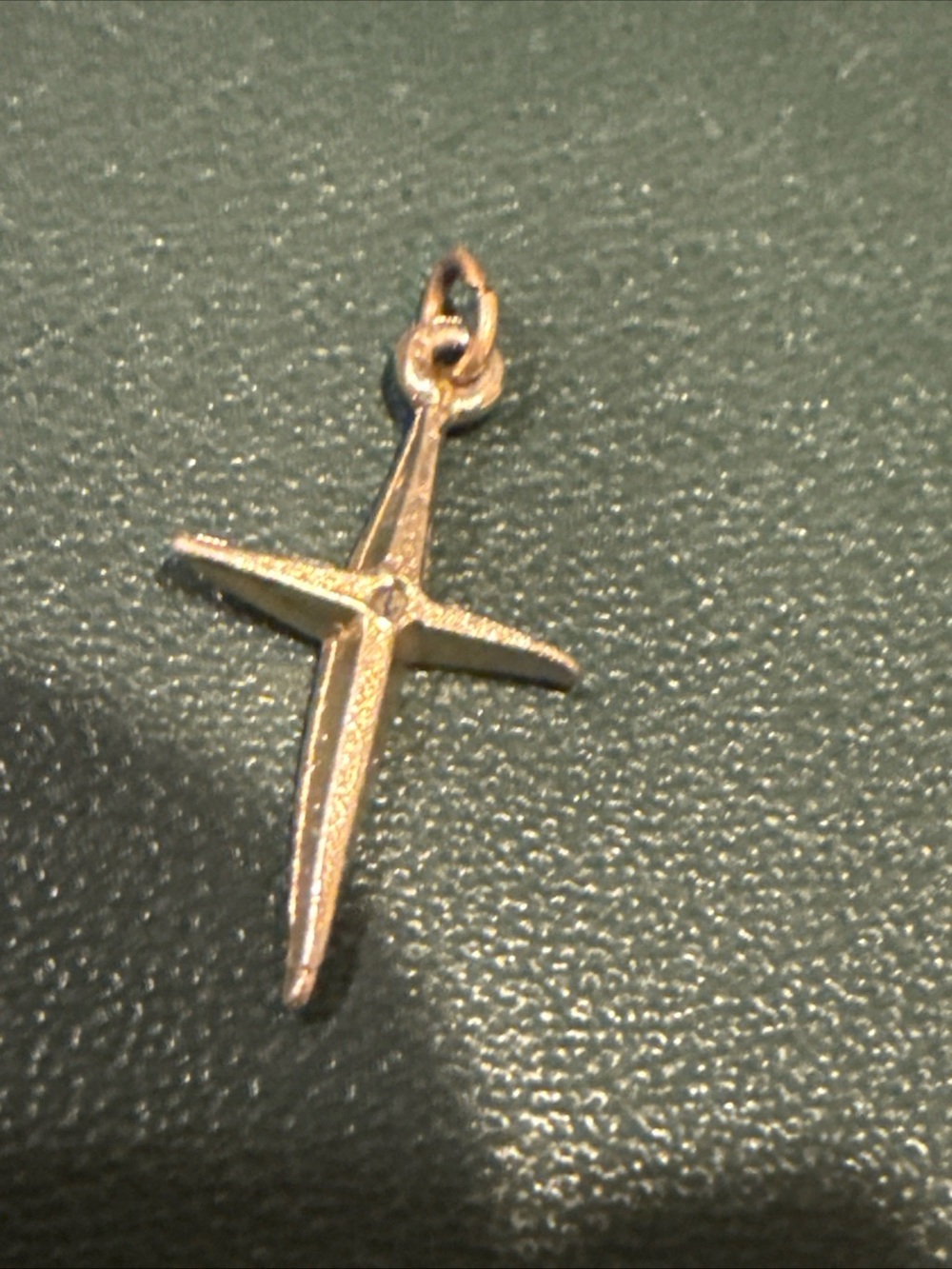 14kt Gold Vintage Mini Cross Pendant Charm - Women's Jewelry Charms Estate
